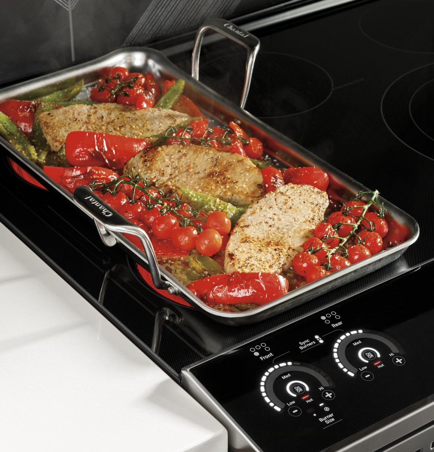 GE Profile™ 30" Smart Slide-In Fingerprint Resistant Front-Control Induction and Convection Range with No Preheat Air Fry