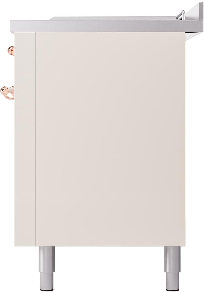 Nostalgie II 60 Inch Dual Fuel Liquid Propane Freestanding Range in Antique White with Copper Trim