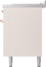 Nostalgie II 60 Inch Dual Fuel Liquid Propane Freestanding Range in Antique White with Copper Trim