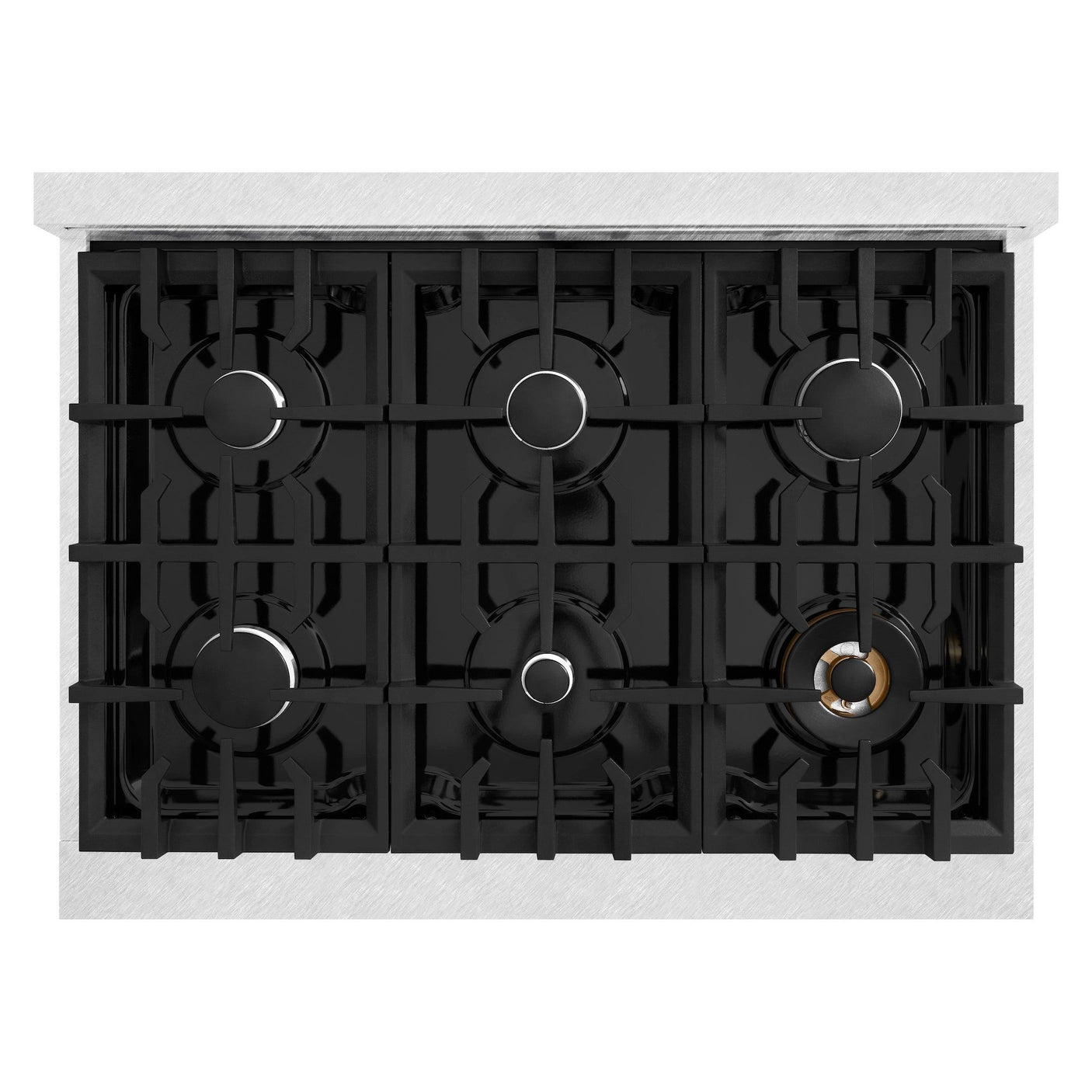 ZLINE 36 in. 5.2 cu. ft. Select Gas Range with 6 Burner Cooktop and Convection Gas Oven in DuraSnow' Stainless Steel (HGRS-36)