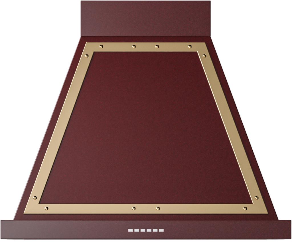 ILVE UANB30BUG Nostalgie 30" Hood in Burgundy with Brass trim