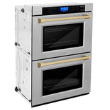 ZLINE 30" Autograph Edition Double Wall Oven with Self Clean and True Convection in DuraSnow Stainless Steel (AWDSZ-30) [Color: Champagne Bronze]