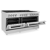 ZLINE 60 in. 7.4 cu. ft. Dual Fuel Range with Gas Stove and Electric Oven in Stainless Steel with Color Options (RA60) [Color: Blue Gloss]