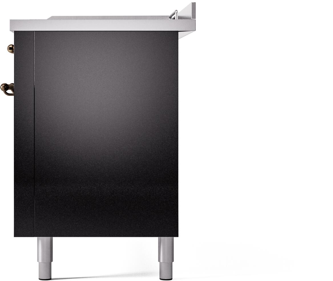 Nostalgie II 60 Inch Dual Fuel Liquid Propane Freestanding Range in Glossy Black with Bronze Trim