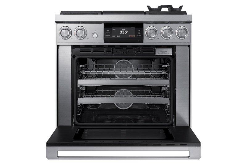 36" Pro Dual-Fuel Steam Range, Silver Stainless Steel, Liquid Propane