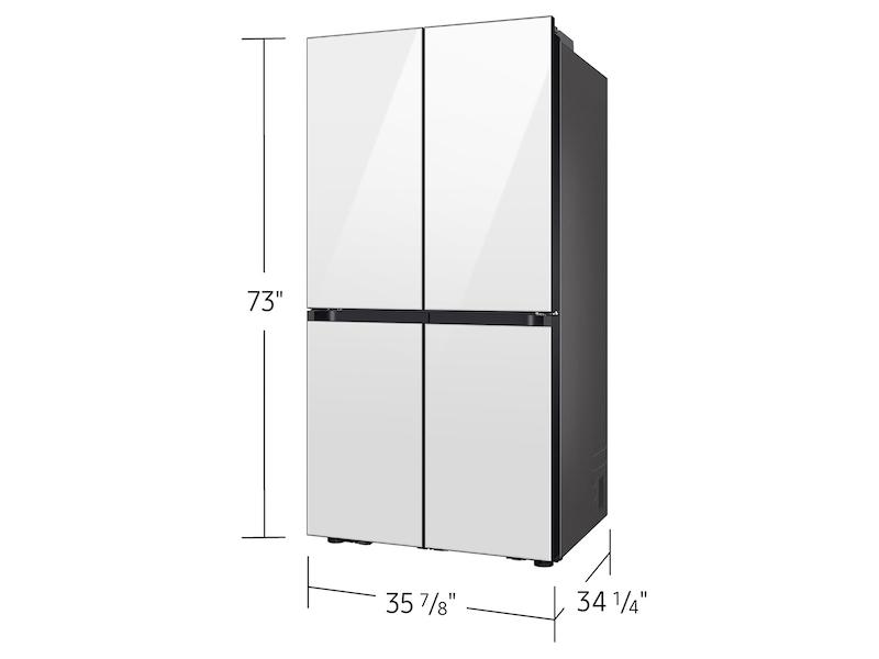 Bespoke 29 cu. ft. 4-Door Flex™ Refrigerator with Beverage Center™ & Customizable Door Panels in White Glass