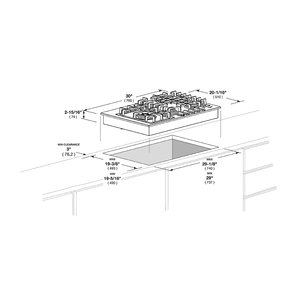 30" GAS COOKTOP