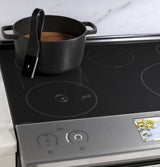 Café™ 30" Smart Slide-In, Front-Control, Induction and Convection Range with In-Oven Camera in Platinum Glass