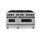 ZLINE Autograph Edition 60 in. 7.4 cu. ft. Dual Fuel Range with Gas Stove and Electric Oven in DuraSnow Stainless Steel with Accents (RASZ-SN-60)