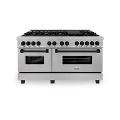 ZLINE Autograph Edition 60 in. 7.4 cu. ft. Dual Fuel Range with Gas Stove and Electric Oven in DuraSnow Stainless Steel with Accents (RASZ-SN-60)