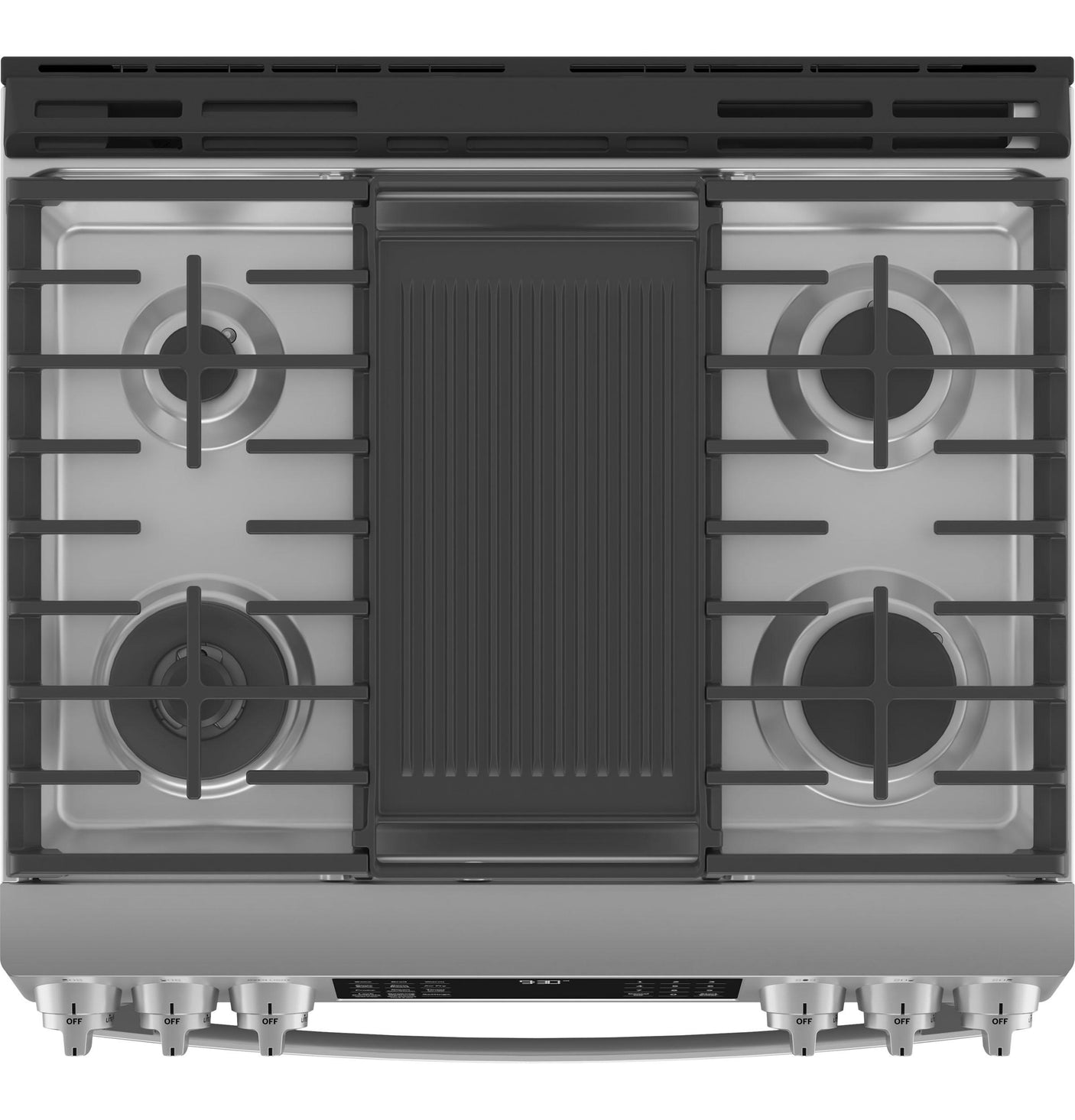 GE Profile™ 30" Smart Slide-In Front-Control Gas Fingerprint Resistant Range with No Preheat Air Fry