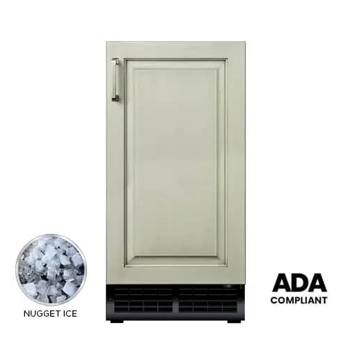 15" Nugget Ice Maker Panel Ready ADA Height Gravity Drain