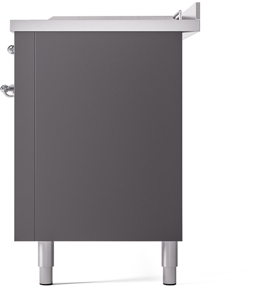 Nostalgie II 60 Inch Dual Fuel Liquid Propane Freestanding Range in Matte Graphite with Chrome Trim