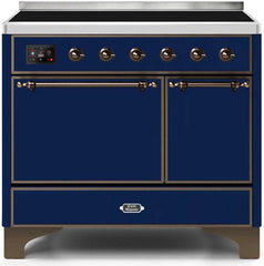 Majestic II 40 Inch Electric Freestanding Range in Blue with Bronze Trim