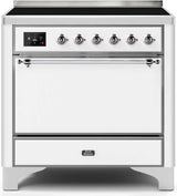 Majestic II 36 Inch Electric Freestanding Range in White with Chrome Trim