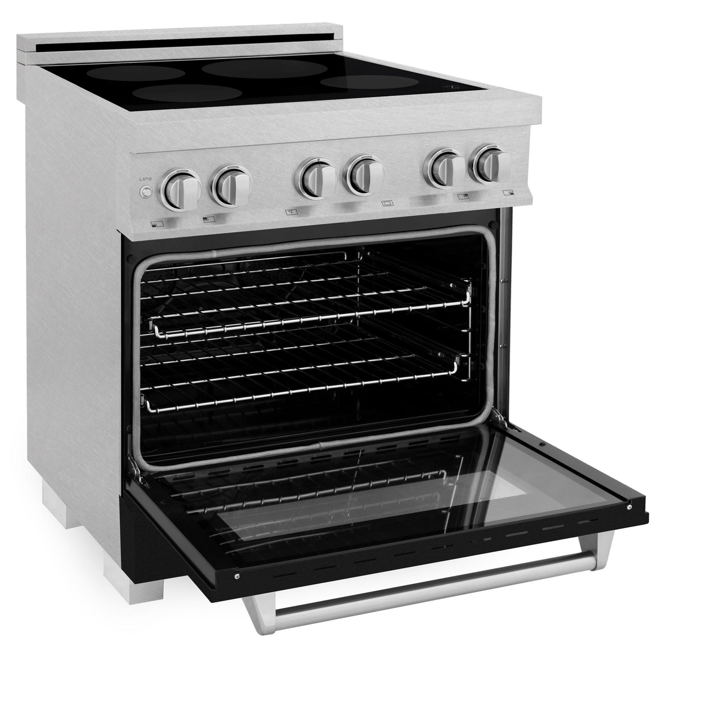 ZLINE 30" 4.0 cu. ft. Induction Range in DuraSnow with a 4 Element Stove and Electric Oven (RAINDS-30) [Color: Black Matte]