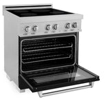 ZLINE 30" 4.0 cu. ft. Induction Range in DuraSnow with a 4 Element Stove and Electric Oven (RAINDS-30) [Color: Black Matte]