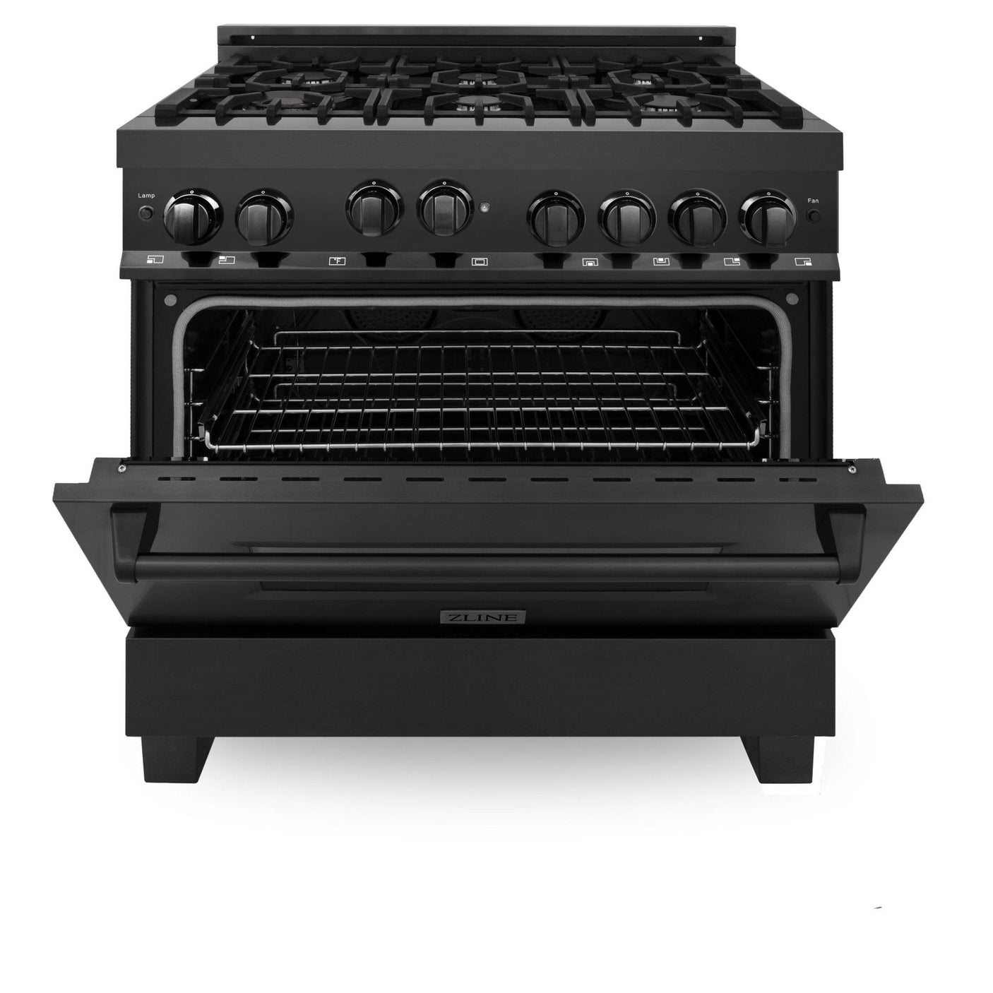 ZLINE 36" Professional 4.6 cu. ft. Gas on Gas Range in Black Stainless Steel (RGB-36) [Color: Black Stainless Steel]