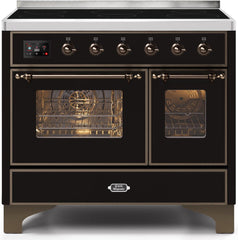 Majestic II 40 Inch Electric Freestanding Range in Glossy Black with Bronze Trim