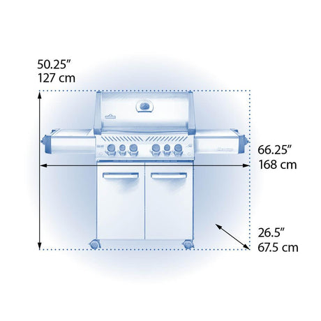 Prestige 500 RSIB with Infrared Side and Rear Burner , Propane, Black