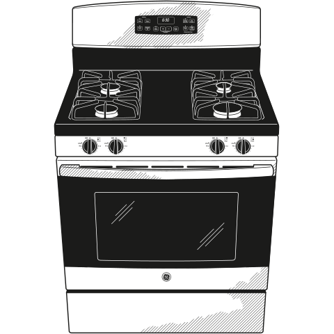 GE® 30" Free-Standing Gas Range