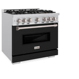 ZLINE 36 in. 5.2 cu. ft. Classic Dual Fuel Range with 6 Burner Gas Cooktop and Electric Convection Oven in DuraSnow' Stainless Steel (CDRS-36)