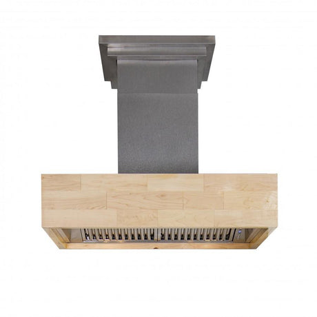 ZLINE Remote Blower Designer Series Wooden Island Mount Range Hood in Butcher Block (681iM-RD) [Size: 36 Inch, CFM: 700]