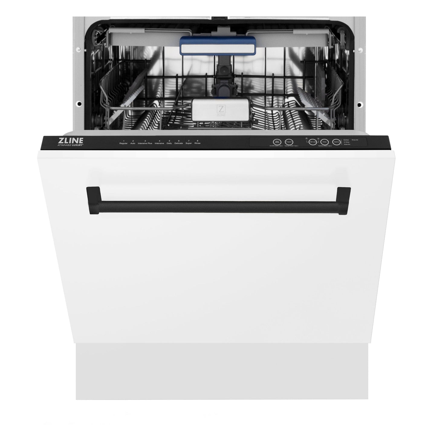 ZLINE Autograph Edition 24" 3rd Rack Top Control Tall Tub Dishwasher in White Matte with Accent Handle, 51dBa (DWVZ-WM-24) [Color: Matte Black]