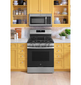 GE® 30" Free-Standing Gas Convection Range with No Preheat Air Fry and EasyWash™ Oven Tray