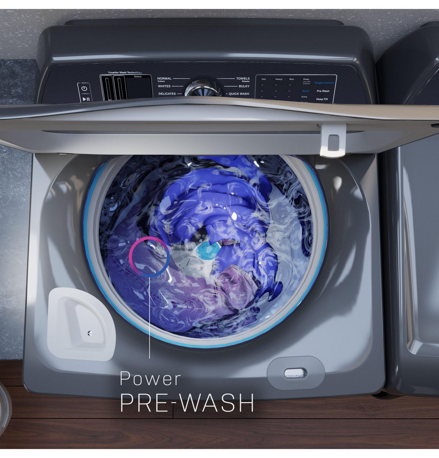 GE Profile™ ENERGY STAR® 5.4 cu. ft. Capacity Washer with Smarter Wash Technology and FlexDispense™