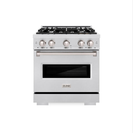 ZLINE 30 in. 4.2 cu. ft. Classic Gas Range with 4 Burner Cooktop and Convection Gas Oven in DuraSnow' Stainless Steel (CGRS-30)