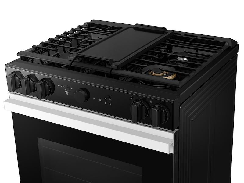 Bespoke 6.0 cu. ft. Smart Slide-In Gas Range with Air Sous Vide & Air Fry in White Glass