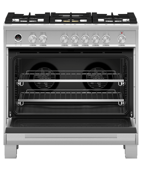 36" Series 9 Contemporary 5 Burner Dual Fuel Self-Cleaning Range