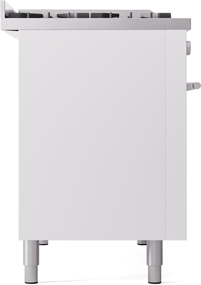 Professional Plus II 48 Inch Dual Fuel Natural Gas Freestanding Range in White with Trim