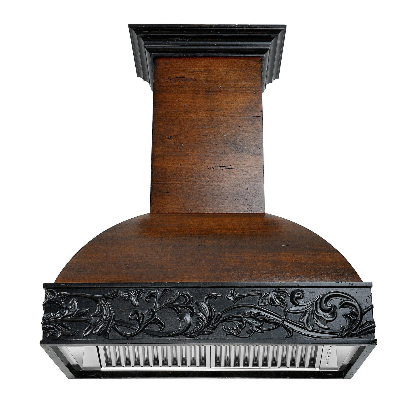 ZLINE Wooden Wall Mount Range Hood in Antigua and Walnut - Includes Dual Remote Motor (393AR-RD/RS)