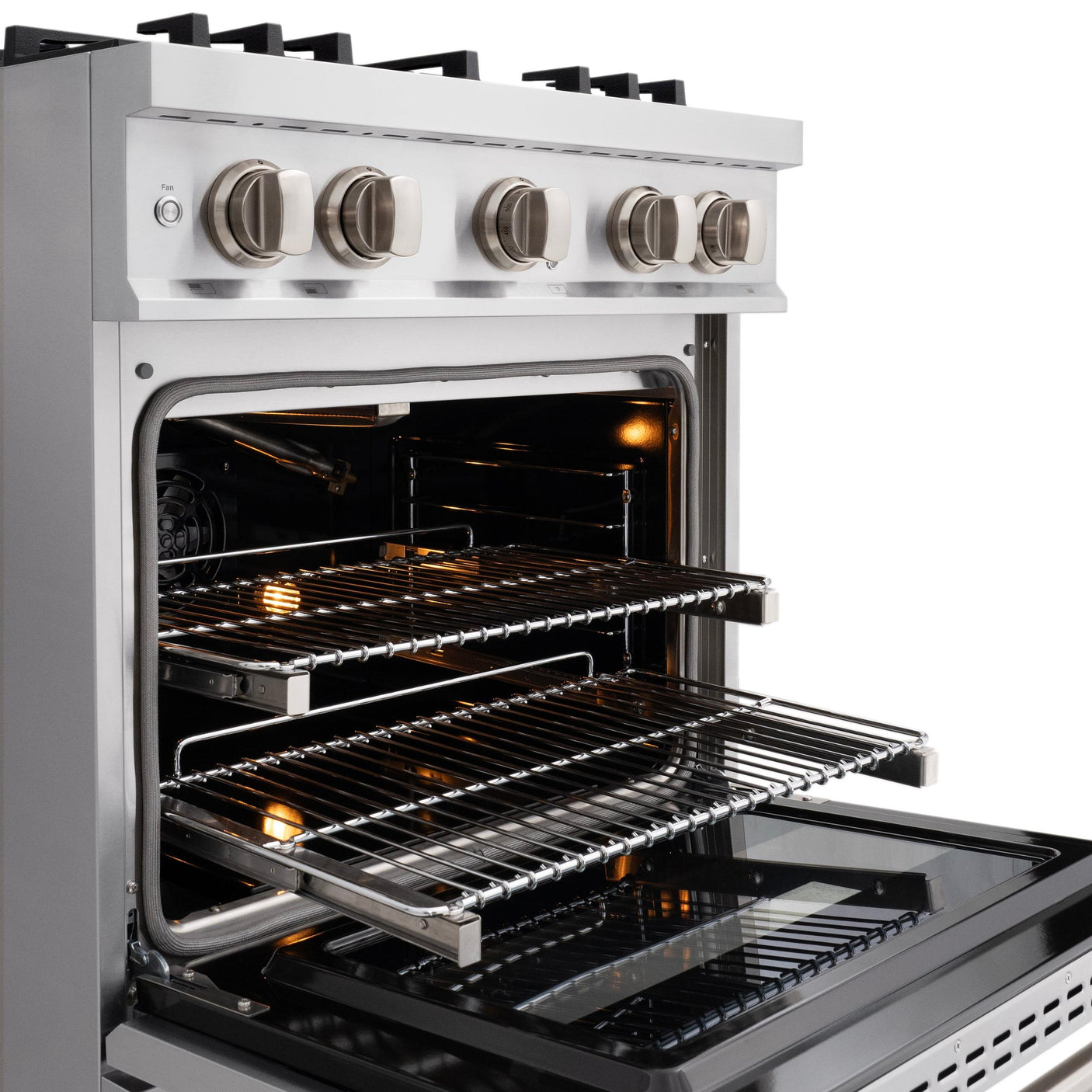 ZLINE 30 in. 4.2 cu. ft. Select Gas Range with Convection Gas Oven in Stainless Steel with 4 Brass Burners (HGR-BR-30)