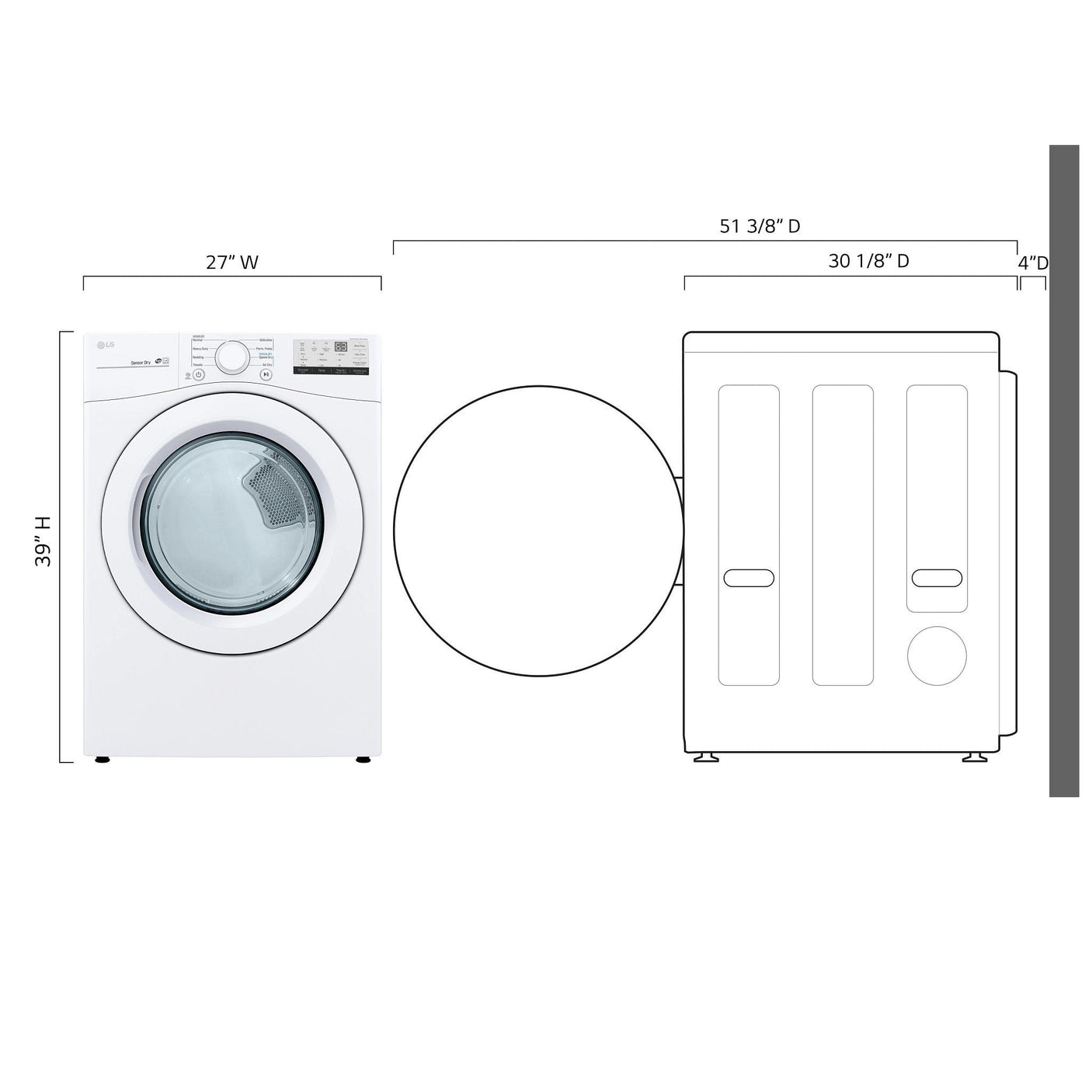 7.4 cu. ft. Ultra Large Capacity Electric Dryer