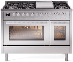 Professional Plus II 48 Inch Dual Fuel Natural Gas Freestanding Range in Stainless Steel with Trim