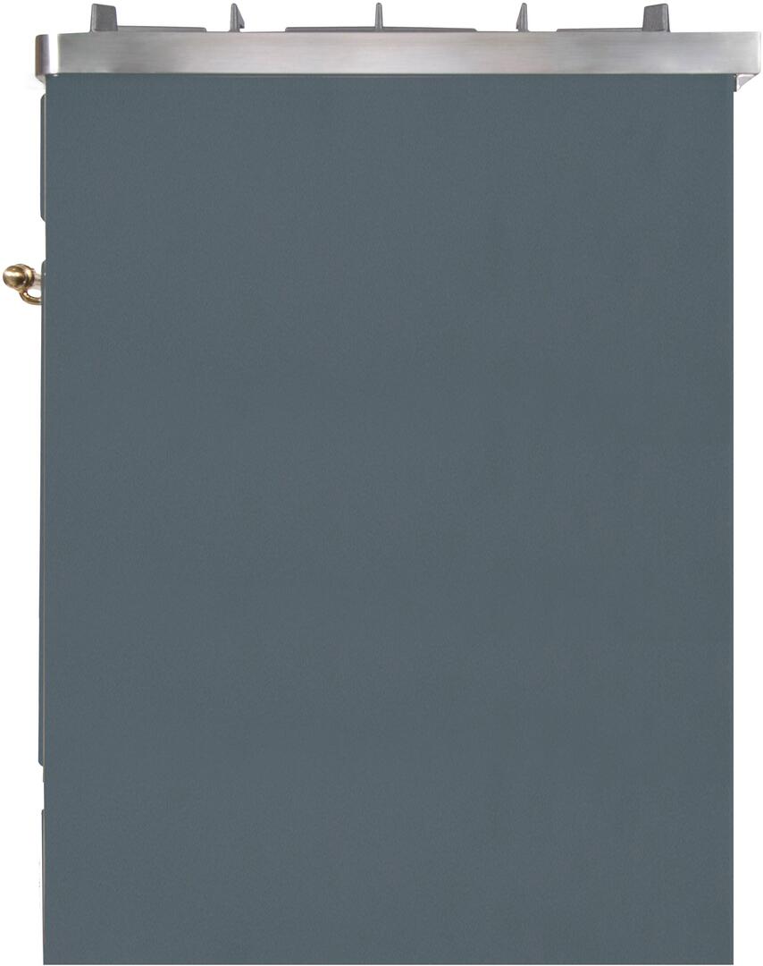 Majestic II 30 Inch Dual Fuel Natural Gas Freestanding Range in Blue Grey with Brass Trim