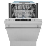 ZLINE 18 in. Compact Top Control Dishwasher with Stainless Steel Tub and Modern Style Handle, 52 dBa (DW-18) [Color: DuraSnow Stainless Steel]