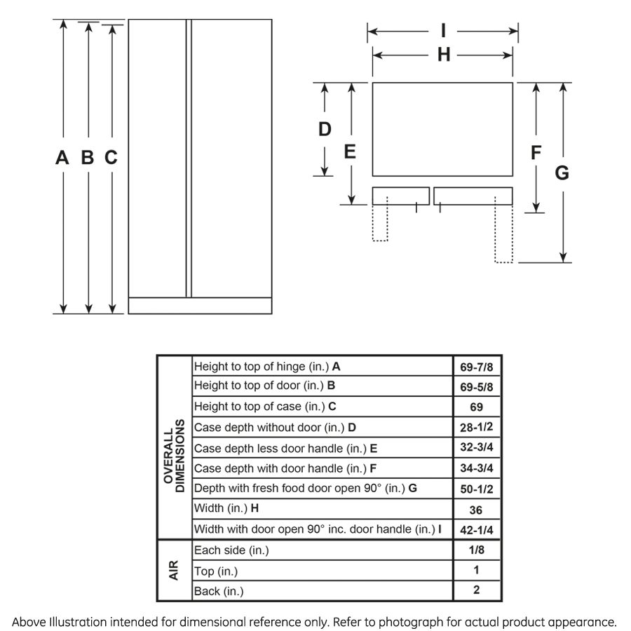 GE 25.3 Cu. Ft. Side-By-Side Refrigerator