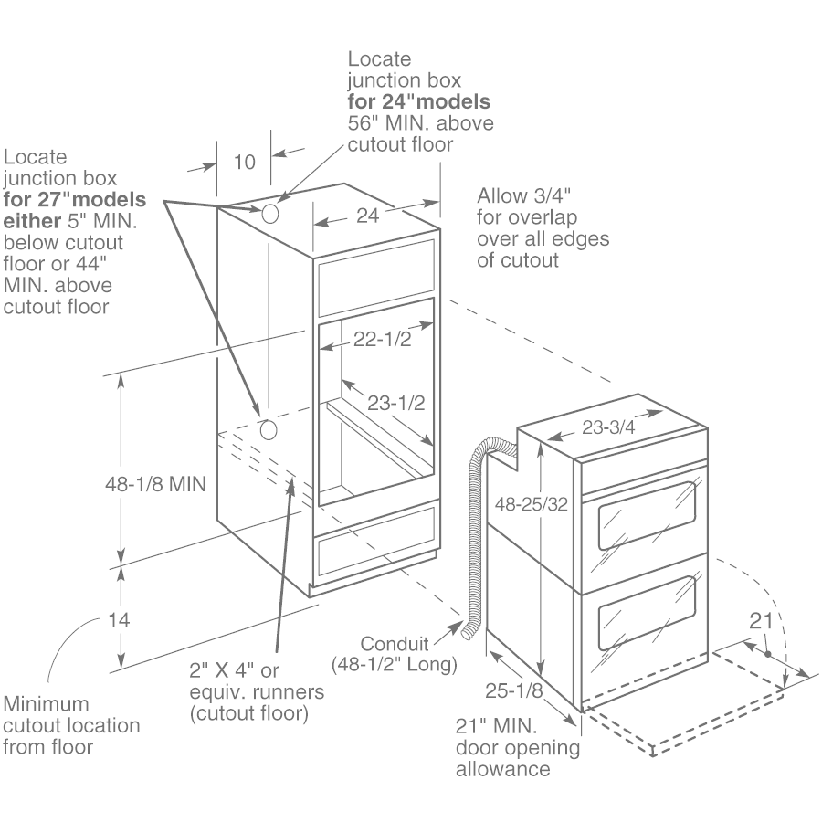 GE® 24" Double Wall Oven