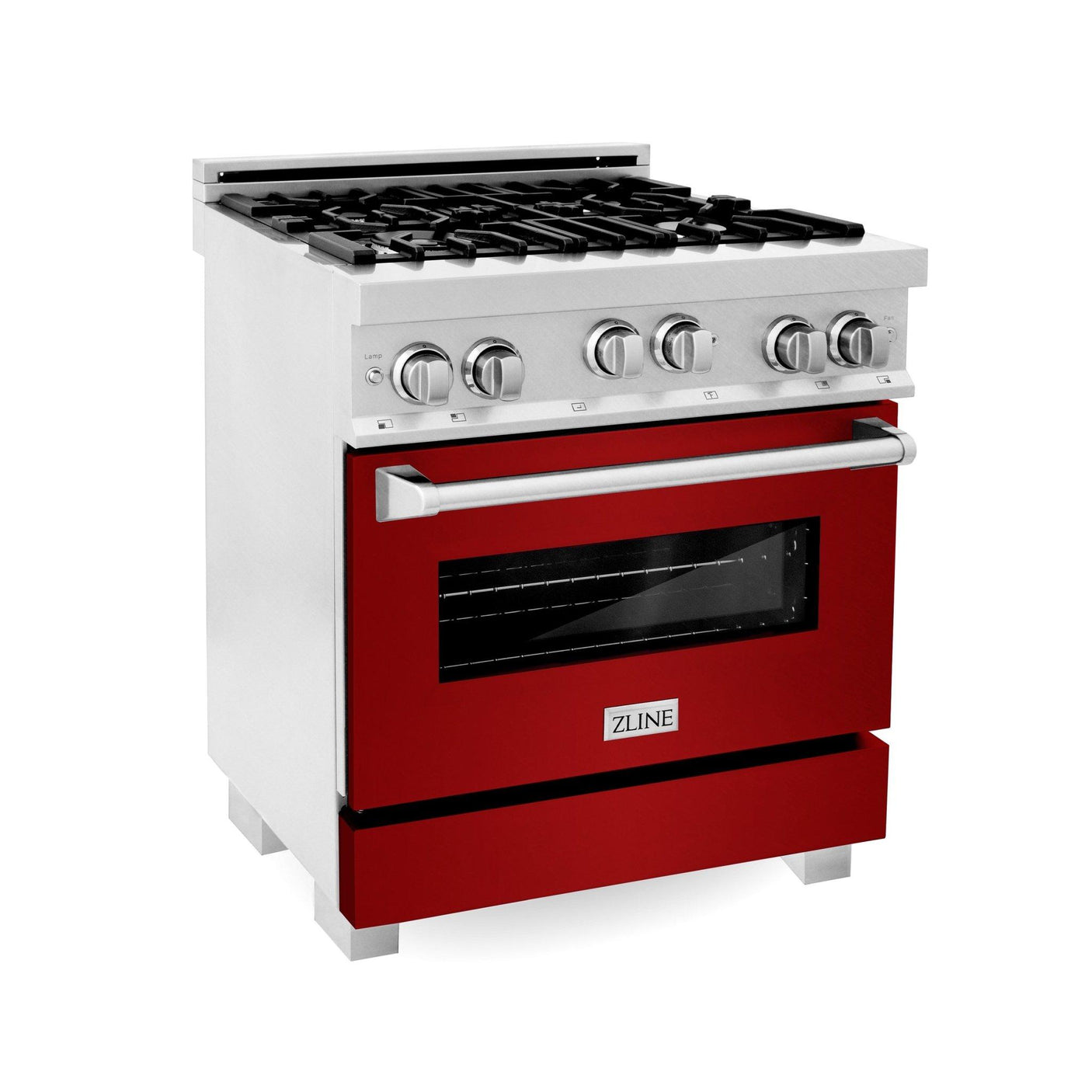 ZLINE 30" 4.0 cu. ft. Range with Gas Stove and Gas Oven in DuraSnow® Stainless Steel with Color Door Options (RGS-30) [Color: Red Gloss]