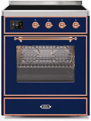 Majestic II 30 Inch Electric Freestanding Range in Blue with Copper Trim