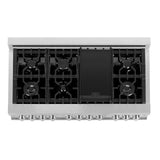 ZLINE 48 in. DuraSnow Stainless Steel 6.0 cu.ft. 7 Gas Burner/Electric Oven Range with Color Door Options (RAS-SN-48) [Color: White Matte]