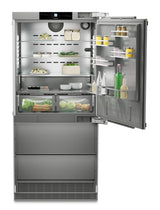 Combined refrigerator-freezer with BioFresh and NoFrost for integrated use