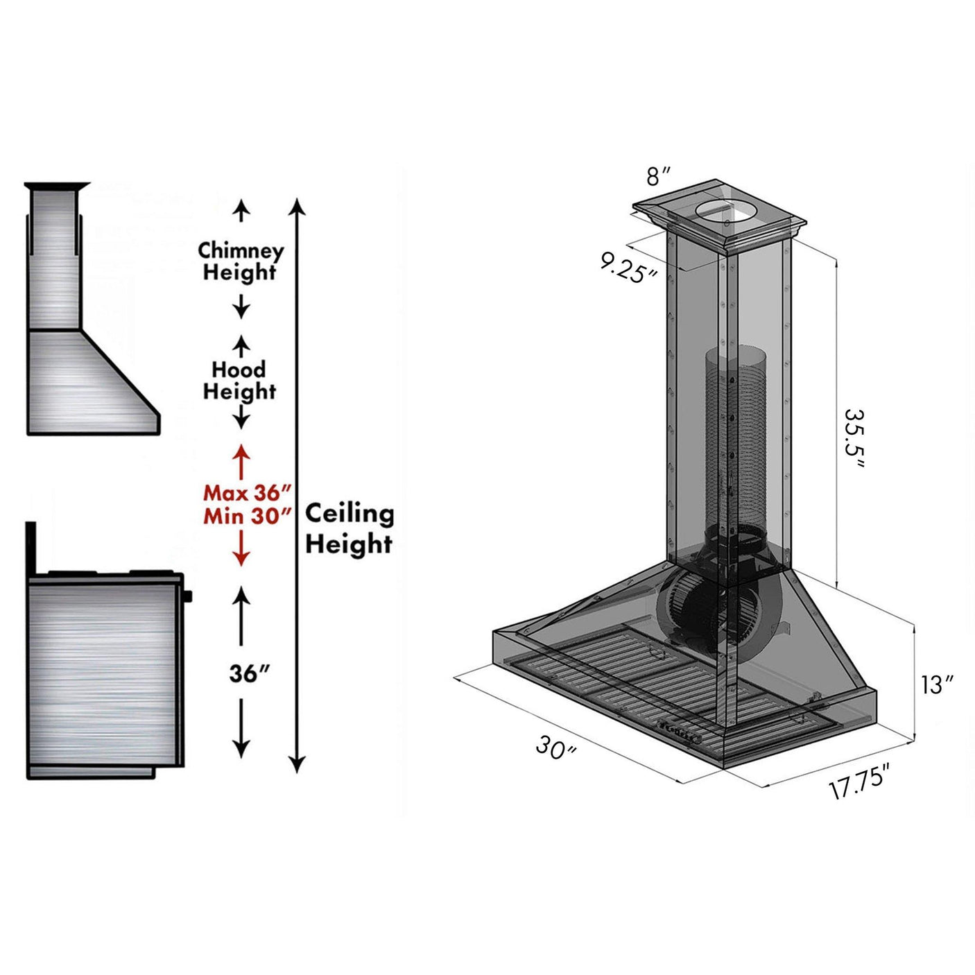 ZLINE Designer Series Wall Mount Range Hood (KB2-4SSXS) [Size: 36 Inch]