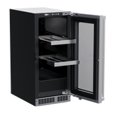 15-In Professional Built-In Beverage Center With Reversible Hinge with Door Style - Stainless Steel Frame Glass, Lock - Yes