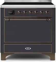 Majestic II 36 Inch Electric Freestanding Range in Matte Graphite with Bronze Trim