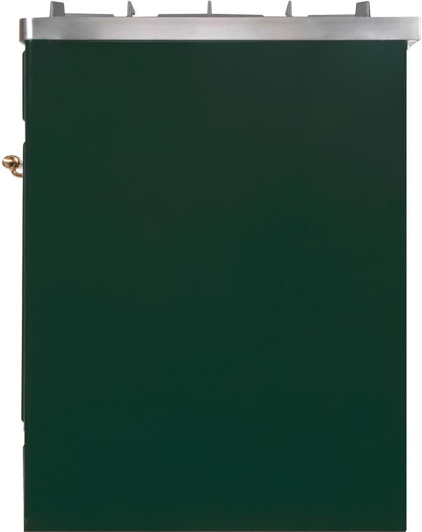 Majestic II 30 Inch Dual Fuel Liquid Propane Freestanding Range in Emerald Green with Brass Trim